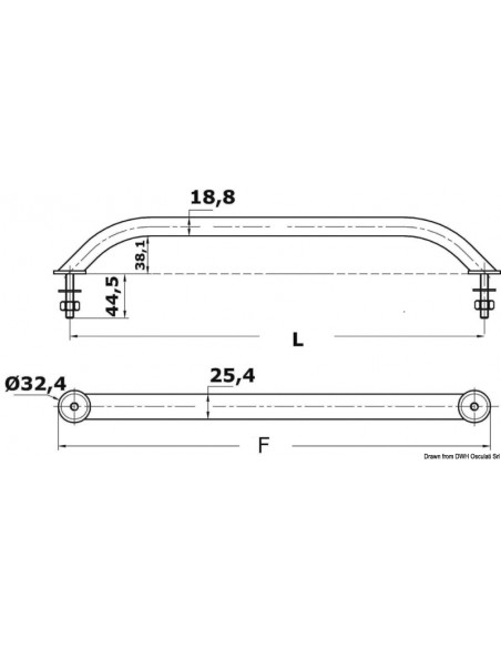 Corrimano in tubo ovalizzato a fissaggio invisibile Corrimano in tubo ovalizzato a fissaggio invisibile