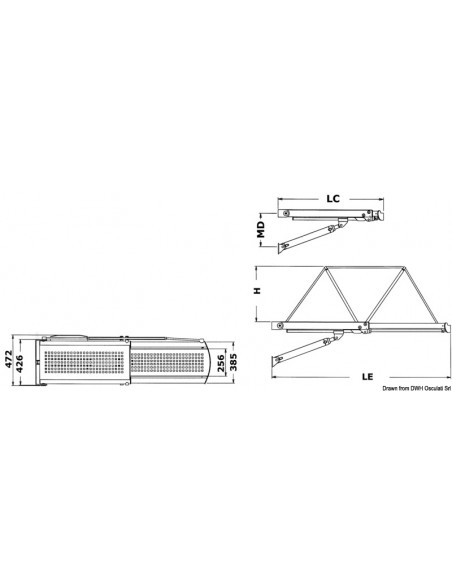 Passerella idraulica telescopica BRIDGE con struttura in acciaio inox AISI 316 lucidato a specchio