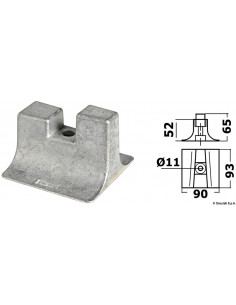 Anodo piede Yamaha 300/450 HP in alluminio