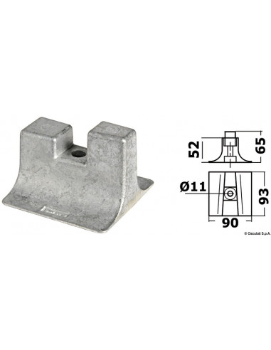 Anodo piede Yamaha 300/450 HP in alluminio