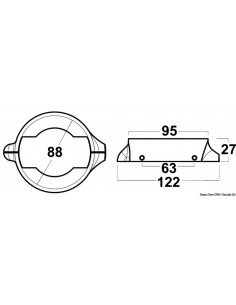 Collare Volvo Penta a 2 pezzi - S. Drive 120 con 4 viti M4X20 inox