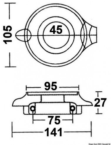 Anodo in due pezzi per sail drive, collare Ø 107 mm
