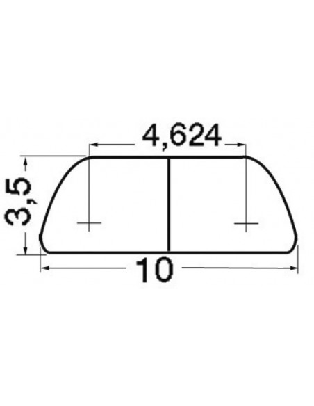 Profilo semitondo in acciaio inox AISI 316 lucidato a specchio