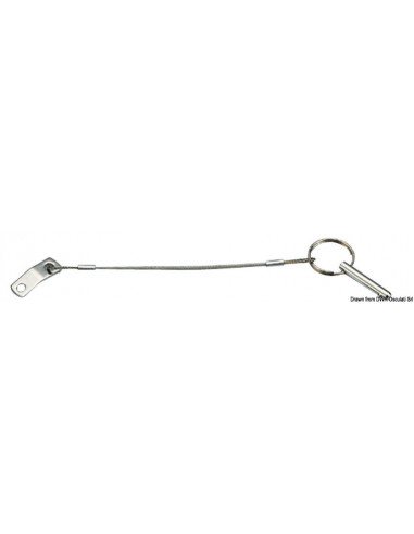 Piastrina inox + cavetto inox Ø 1,6 mm + spina inox