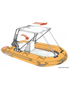 Tendalino telescopico per Roll-Bar in tubo inox o vetroresina