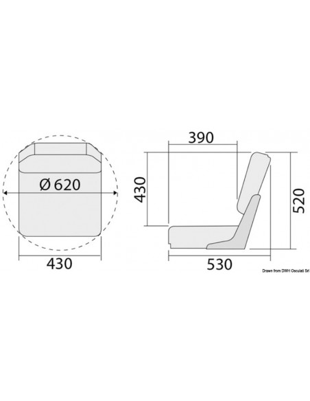 Sedile con schienale ribaltabile De Luxe