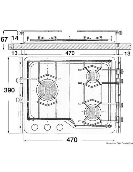 Piano cottura a gas TECHIMPEX