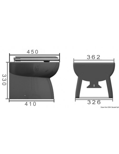 WC elettrico carenato con tazza in porcellana bianca