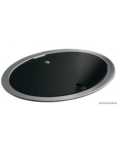 Piano di cottura inox con coperchio in vetro fumè