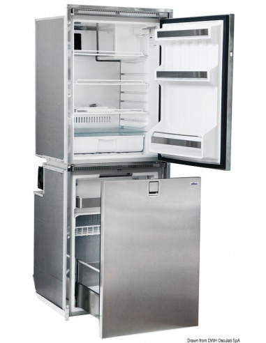 Frigorifero ISOTHERM frontale Inox - scomparto doppio