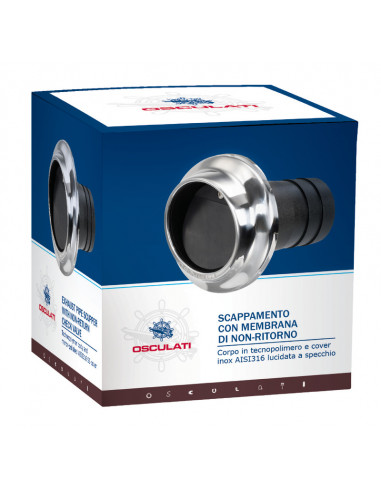 Uscite scappamenti in tecnopolimero ed inox con membrana di non ritorno
