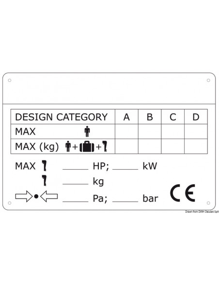 Placchetta per identificazione scafi