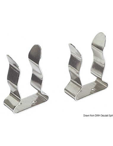 Clip in Acciaio Inox per bloccaggio ganci accosto, canne pesca ecc.