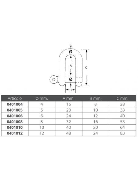 GRILLO INOX PERNO IMPERDIBILE