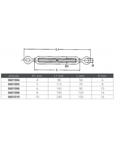 TENDITORE INOX OCCHIO-OCCHIO