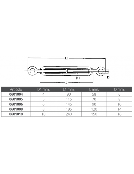 TENDITORE INOX OCCHIO-OCCHIO TENDITORE INOX OCCHIO-OCCHIO