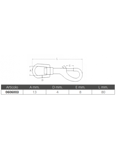 MOSCHETTONE INOX CON OCCHIO GIREVOLE