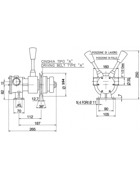 POMPA PM40F CON FRIZIONE