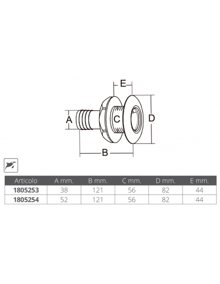 SCARICO AUTOSVUOTANTE IN PVC-INOX