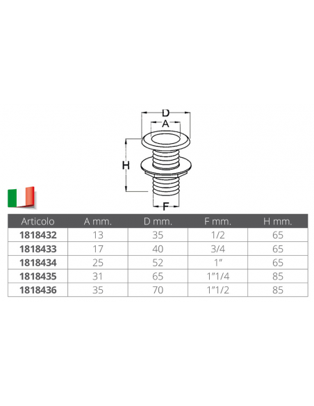 SCARICO A MARE IN NYLON