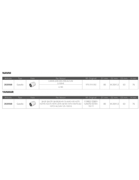 FILTRO GASOLIO NANNI YANMAR