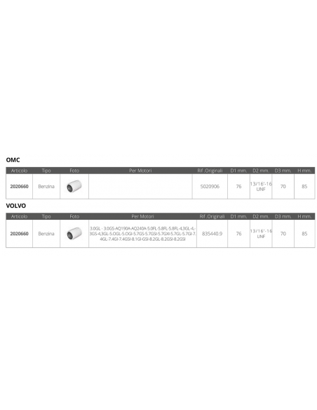 FILTRO BENZINA OMC  VOLVO