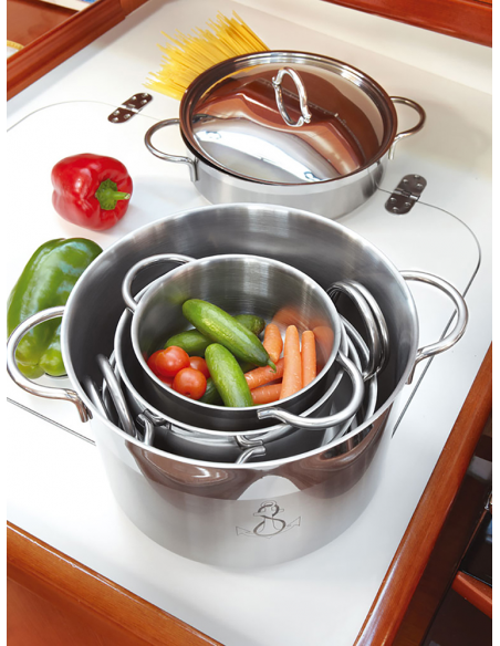 BATTERIA DA CUCINA IMPILABILE SET 7 PEZZI