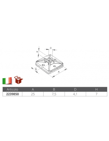 SUPPORTO ADESIVO CON VITE