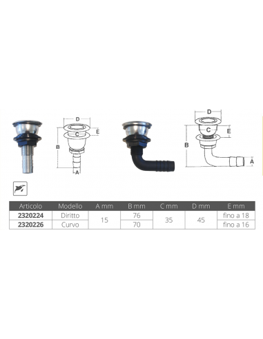 SFIATO IN ACCIAIO INOX-NYLON