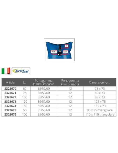 SERBATOIO ACQUA FLESSIBILE