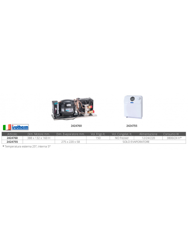 EVAPORATORE PER UNITA' VE 150