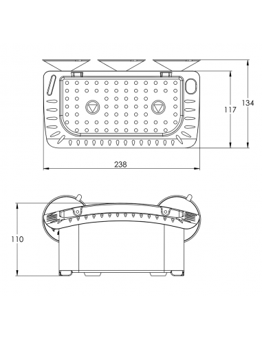 CONTENITORE IN PLASTICA MM.238X110X134