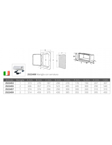 SPORTELLO CON CONTENITORE MM.270X373X190P