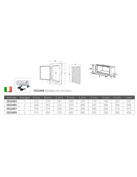 SPORTELLO CONTENITORE MM.374X374X260P