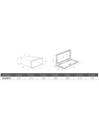 CASSETTIERA CON SERRATURA MM. 375X275X160P
