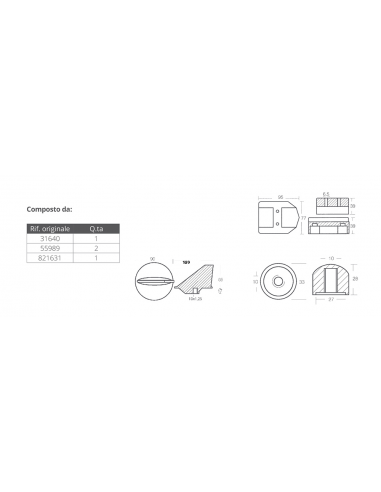KIT ANODI PER MERCRUISER ALPHA I GEN I