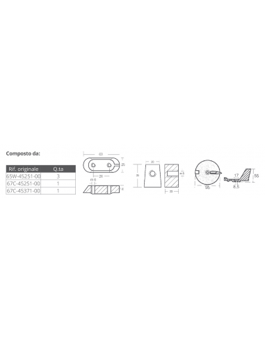 KIT ANODI PER YAMAHA 40-60 HP