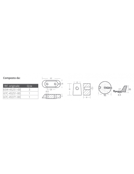 KIT ANODI PER YAMAHA 40-60 HP