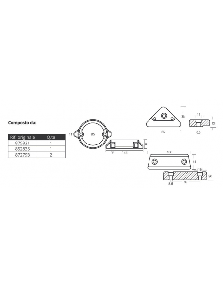 KIT ANODI PER VOLVO 290C DUAL PROP