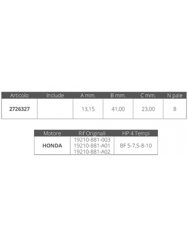 GIRANTE HONDA 4T 5-7,5-8-10 HP