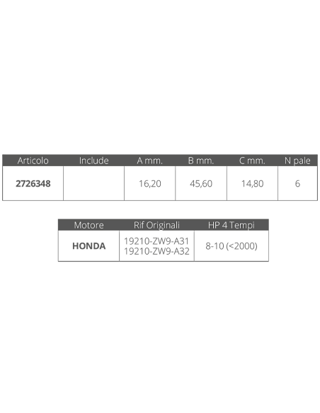 GIRANTE HONDA 4T 8-10HP