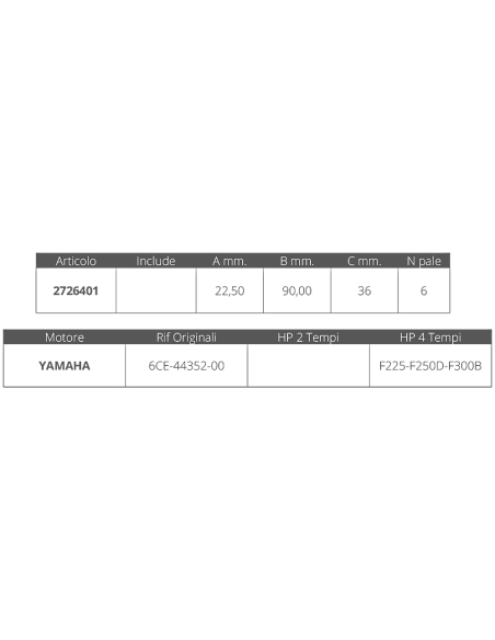 GIRANTE YAMAHA RIF.OR.6CE-44352-00