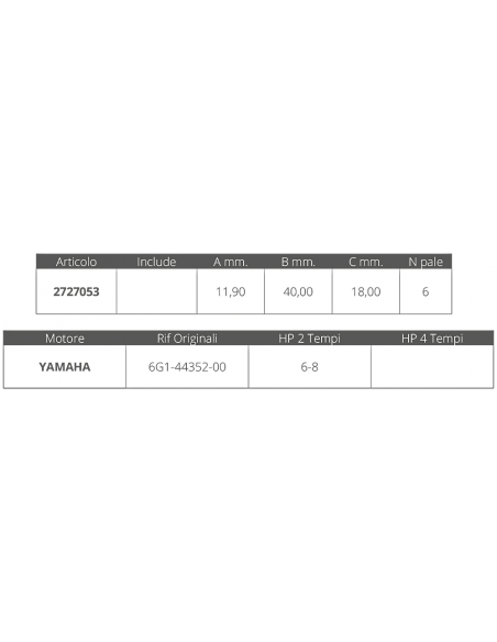 GIRANTE YAMAHA 2T 6-8 HP