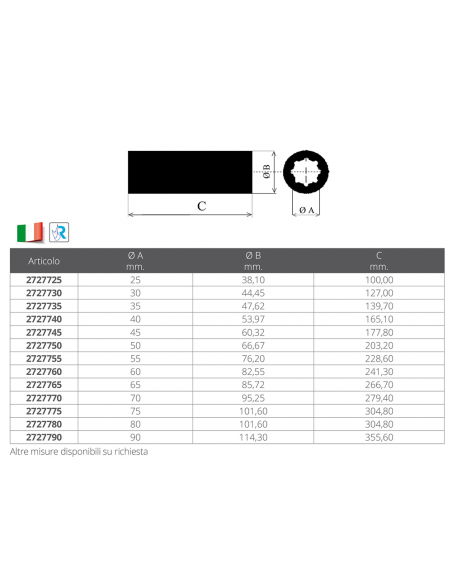 BOCCOLA IN BRONZO Ø INT.METRICO Ø EST.POLLICI