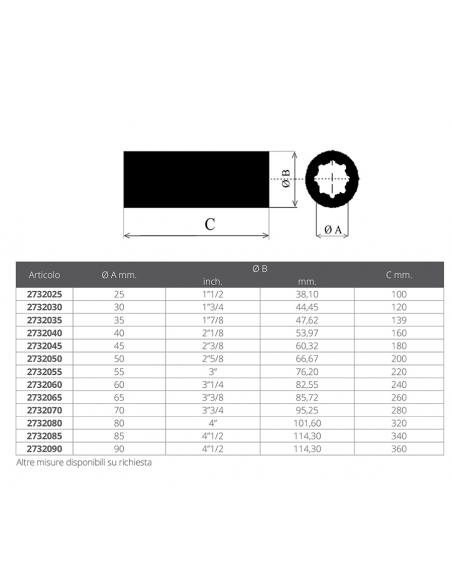 BOCCOLA IN OTTONE SERIE UNIVERSALE