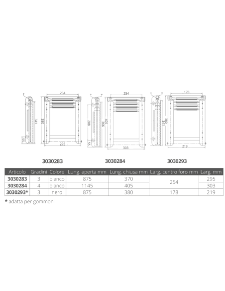 SCALETTE TELESCOPICHE A SCOMPARSA IN ACCIAO INOX