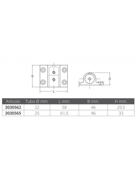 BOCCOLA LATERALE IN ACCIAIO INOX