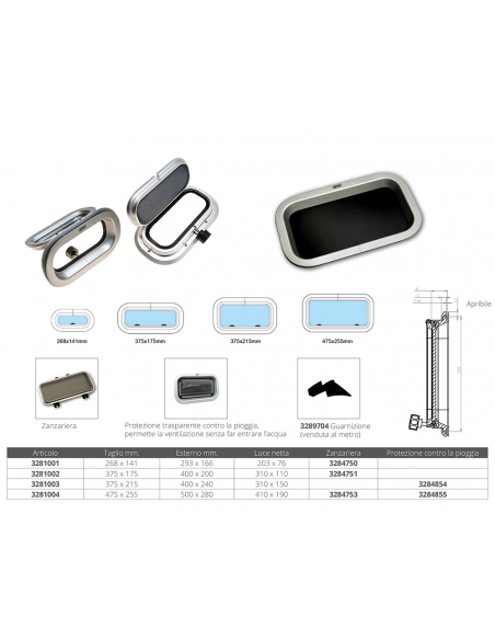 OBLO FLUSHLINE IN ALLUMINIO