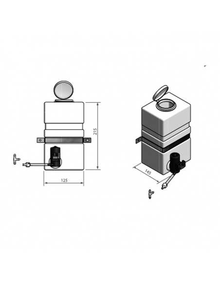 SERBATOIO CON POMPA PER LAVAVETRI