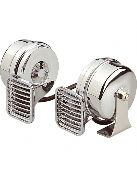 TROMBA DOPPIA CROMATA MT2 12V.